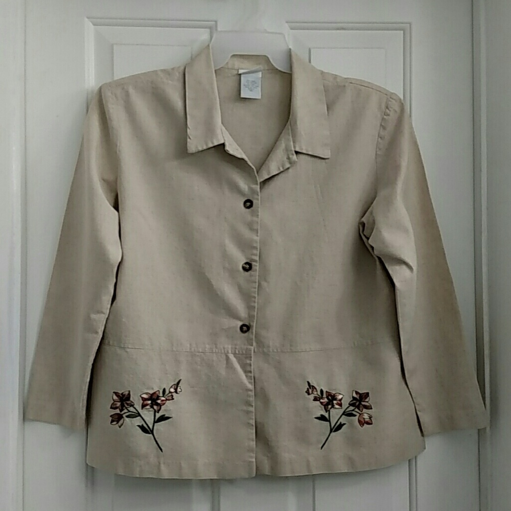 🎄 SALE! BUY NOW!  Blair linen embroidered jacket
